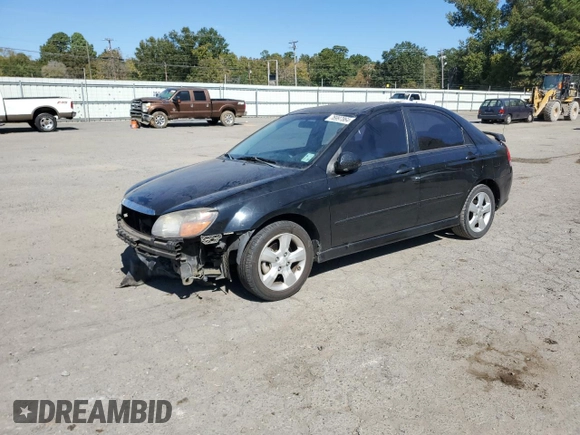 2009 Kia Spectra SX with VIN KNAFE221895022564, listed as a Copart auction lot 76997864 with 189,177 mi miles and Salvage Title. Bid and sale history available at carsss.com. Image 1.