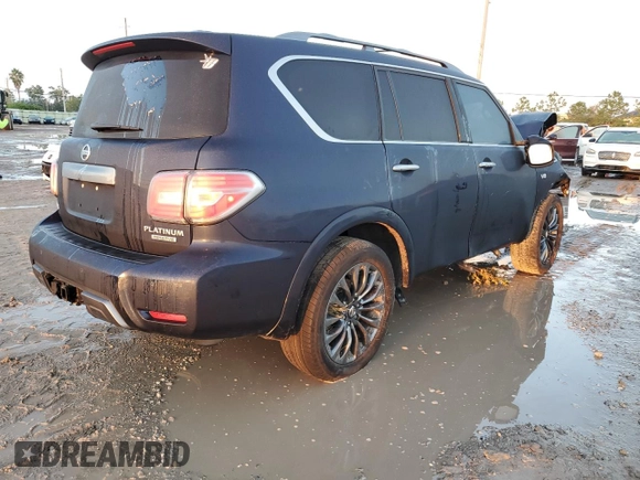 2020 Nissan Armada Platinum with VIN JN8AY2NF2L9360218, listed as a Copart auction lot 73315184 with 74,826 mi miles and Non Repairable. Bid and sale history available at carsss.com. Image 3.