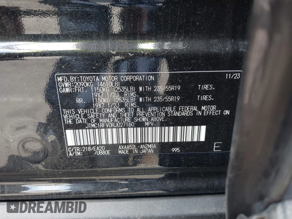 2024 Toyota RAV4 XLE Premium with VIN JTMC1RFV0RJ027160, listed as a IAAI auction lot 42084056 with 24,035 mi miles and . Bid and sale history available at DreamBid. Image 9.
