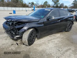2014 Infiniti Q50 Premium with VIN JN1BV7AP9EM674312, listed as a Copart auction lot 48189085 with 63,619 mi miles and Salvage Title. Bid and sale history available at carsss.com. Image 1.