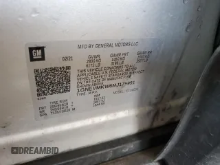 2021 Chevrolet Traverse LT Cloth with VIN 1GNEVMKW6MJ175991, listed as a Copart auction lot 62769845 with 434,307 mi miles and Clean title. Bid and sale history available at DreamBid. Image 13.