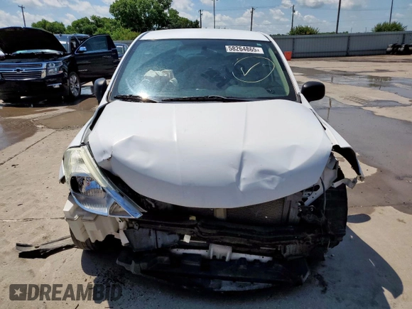2010 Nissan Versa 1.6 with VIN 3N1CC1AP5AL403629, listed as a Copart auction lot 58264865 with 86,399 mi miles and Salvage title. Bid and sale history available at DreamBid. Image 5.