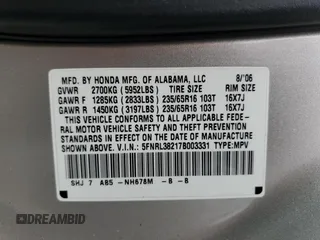 2007 Honda Odyssey LX with VIN 5FNRL38217B003331, listed as a Copart auction lot 50568855 with 87,574 mi miles and Salvage Title. Bid and sale history available at carsss.com. Image 13.