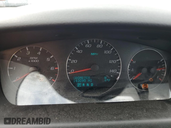 2007 Chevrolet Impala LTZ with VIN 2G1WU58R479277399, listed as a Copart auction lot 46449035 with 143,095 mi miles and Salvage Title. Bid and sale history available at DreamBid. Image 9.