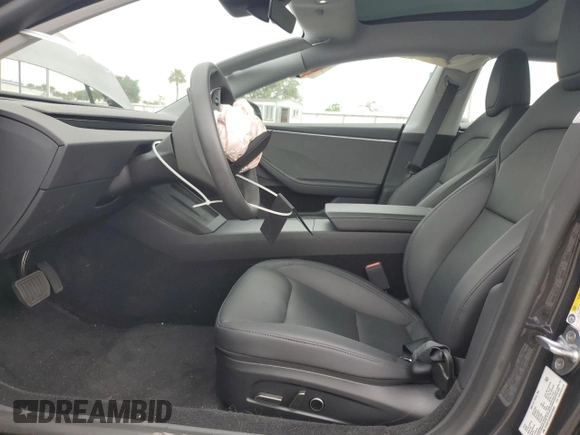 2025 Tesla Model 3 Long Range with VIN 5YJ3E1EA5SF918823, listed as a Copart auction lot 55966905 with 3,754 mi miles and Salvage title. Bid and sale history available at DreamBid. Image 7.