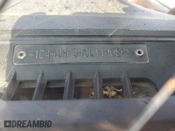 2012 Jeep Wrangler Unlimited Rubicon with VIN 1C4HJWFG4CL114089, listed as a Copart auction lot 49436495 with 189,079 mi miles and Salvage title. Bid and sale history available at DreamBid. Image 12.