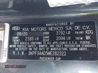 2021 Kia Forte GT-Line with VIN 3KPF34AD5ME282322, listed as a IAAI auction lot 42266008 with 57,572 mi miles and . Bid and sale history available at DreamBid. Image 9.