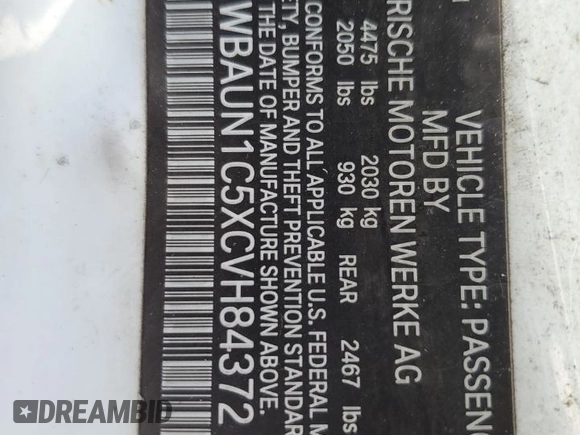 2012 BMW 1 Series 128i с VIN WBAUN1C5XCVH84372, выставлен на аукционе Copart как лот 89155145 с пробегом Не указан миль и Чистый • Clean title. История ставок и продаж доступна на DreamBid. Изображение 12.