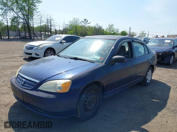 2003 Honda Civic LX with VIN 2HGES16583H594640, listed as a IAAI auction lot 42157801 with 167,981 mi miles. Bid and sale history available at carsss.com. Image 6.