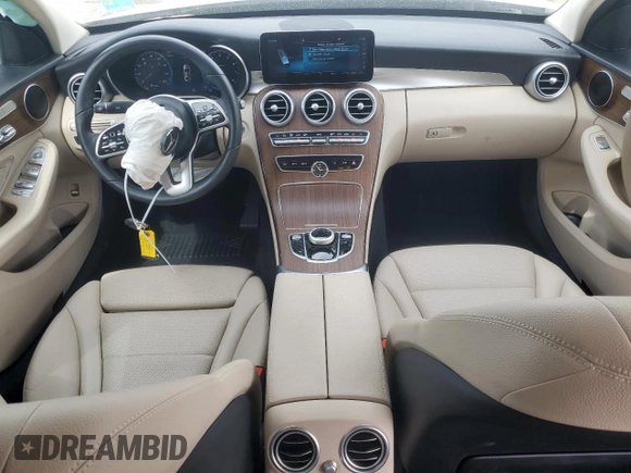 2021 Mercedes-Benz C 300 with VIN W1KWF8DB0MR620874, listed as a Copart auction lot 53074255 with 46,832 mi miles and Salvage title. Bid and sale history available at DreamBid. Image 8.