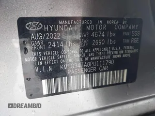 2023 Genesis G70 2.0T z VIN KMTG34TA8PU111790, wystawiony jako IAAI lot #41390217 z przebiegiem 35 303 mil mil oraz . Historia ofert i sprzedaży dostępna na DreamBid. Obrazek 9.