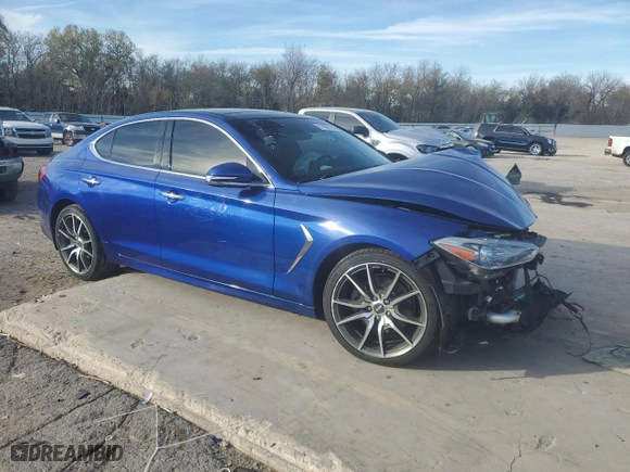 2020 Genesis G70 2.0T with VIN KMTG44LA1LU062584, listed as a Copart auction lot 81599124 with 70,907 mi miles and Salvage Title. Bid and sale history available at carsss.com. Image 4.