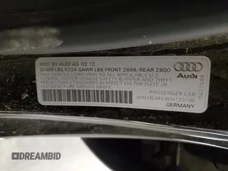 2012 Audi A7 Prestige с VIN WAU3GAFC8CN123100, выставлен на аукционе Copart как лот 59881965 с пробегом 102 213 миль миль и На запчасти • Non repairable. История ставок и продаж доступна на DreamBid. Изображение 12.
