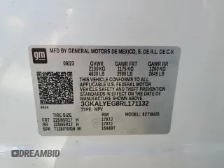 2024 GMC Terrain AT4 with VIN 3GKALYEG8RL171132, listed as a Copart auction lot 50176485 with 25,163 mi miles and Salvage Title. Bid and sale history available at DreamBid. Image 13.