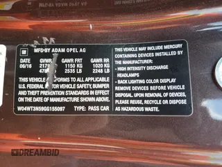 2016 Buick Cascada Premium с VIN W04WT3N59GG155097, выставлен на аукционе Copart как лот 71072644 с пробегом Не указан миль и Списание • Salvage title. История ставок и продаж доступна на DreamBid. Изображение 13.