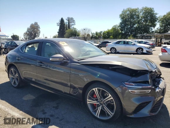 2024 Genesis G70 2.5T with VIN KMTG34SC9RU141502, listed as a Copart auction lot 50356715 with 2,595 mi miles and Salvage Title. Bid and sale history available at carsss.com. Image 4.