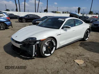 2024 Porsche Taycan with VIN WP0AA2Y1XRSA12641, listed as a Copart auction lot 44576355 with 4,449 mi miles and Salvage Title. Bid and sale history available at DreamBid. Image 1.