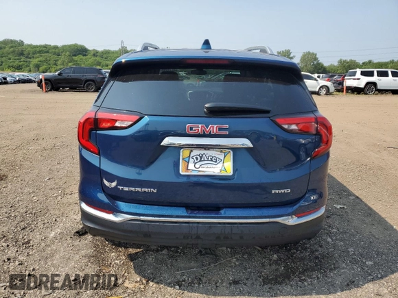 2020 GMC Terrain SLT with VIN 3GKALVEV1LL130586, listed as a Copart auction lot 59215235 with 61,039 mi miles and Salvage title. Bid and sale history available at DreamBid. Image 6.