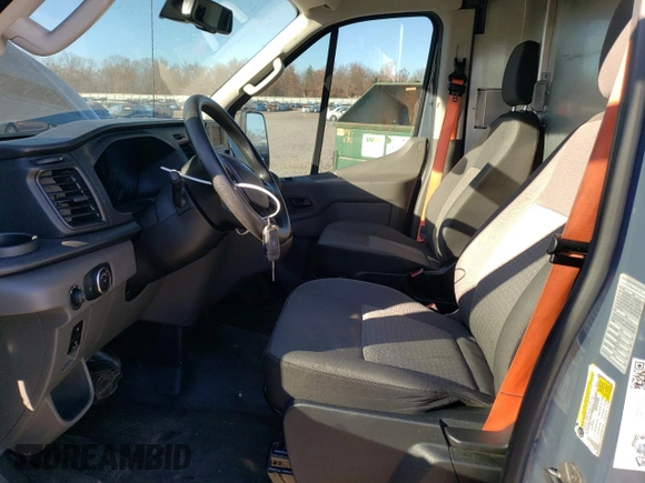 2021 Ford Transit Cargo with VIN 1FTBR3X8XMKA83071, listed as a Copart auction lot 80474914 with 38,027 mi miles and Salvage title. Bid and sale history available at DreamBid. Image 7.