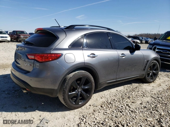 2017 Infiniti QX70 with VIN JN8CS1MW5HM413066, listed as a Copart auction lot 47482934 with 53,977 mi miles. Bid and sale history available at carsss.com. Image 3.