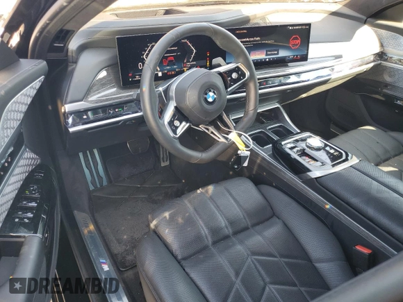 2023 BMW 7 Series 760i xDrive with VIN WBA33EJ02PCL89231, listed as a Copart auction lot 44791555 with 8,156 mi miles and Salvage title. Bid and sale history available at DreamBid. Image 8.