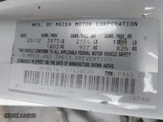 2012 Mazda Mazda3 i Grand Touring with VIN JM1BL1W77C1638030, listed as a IAAI auction lot 41885872 with 179,266 mi miles. Bid and sale history available at carsss.com. Image 9.