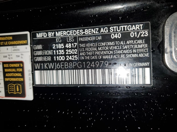 2023 Mercedes-Benz C 43 AMG with VIN W1KWJ6EB8PG124979, listed as a Copart auction lot 45275515 with 6,275 mi miles and Salvage Title. Bid and sale history available at carsss.com. Image 13.
