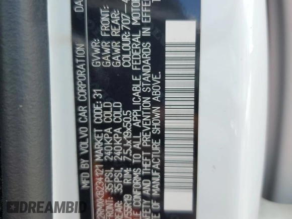 2019 Volvo XC60 R-Design z VIN LYVA22RMXKB234121, wystawiony jako Copart lot #57457405 z przebiegiem 93 792 mil mil oraz Szkoda całkowita • Salvage title. Historia ofert i sprzedaży dostępna na DreamBid. Obrazek 12.
