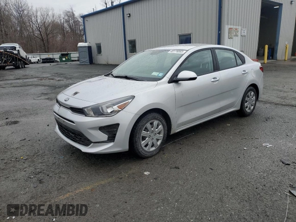 2021 Kia Rio LX with VIN 3KPA24AD4ME410787, listed as a Copart auction lot 48176065 with 66,296 mi miles and Salvage Title. Bid and sale history available at carsss.com. Image 1.