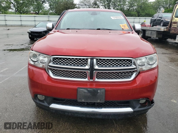2011 Dodge Durango Citadel with VIN 1D4SE5GT3BC695425, listed as a Copart auction lot 57605535 with 186,998 mi miles and Salvage title. Bid and sale history available at DreamBid. Image 5.