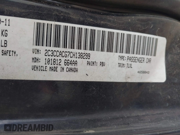 2012 Chrysler 300 Limited with VIN 2C3CCACG7CH138299, listed as a IAAI auction lot 41807036 with 146,322 mi miles and . Bid and sale history available at DreamBid. Image 9.