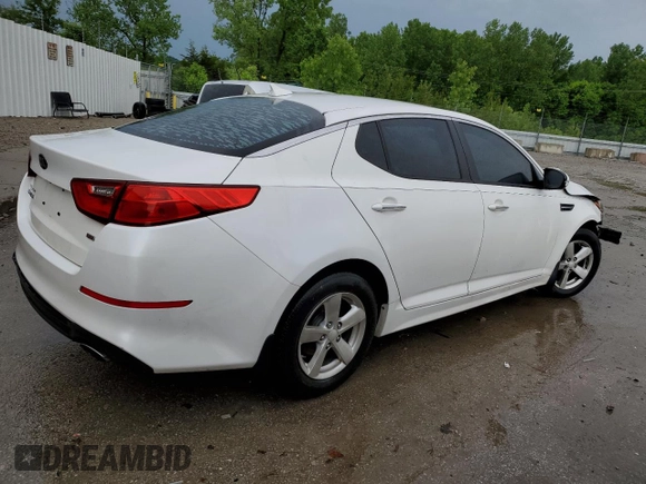 2015 Kia Optima LX z VIN KNAGM4A71F5658375, wystawiony jako Copart lot #57343525 z przebiegiem 118 027 mil mil oraz Nie do naprawy • Non repairable. Historia ofert i sprzedaży dostępna na DreamBid. Obrazek 3.