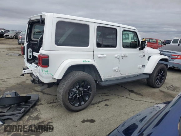 2021 Jeep Wrangler Unlimited Sahara High Altitude with VIN 1C4HJXEM2MW539162, listed as a Copart auction lot 81985614 with Not provided miles and Salvage title. Bid and sale history available at DreamBid. Image 3.