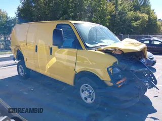 2019 Chevrolet Express Cargo Van with VIN 1GCWGAFP7K1179487, listed as a IAAI auction lot 40573840 with 192,872 mi miles. Bid and sale history available at carsss.com. Image 1.