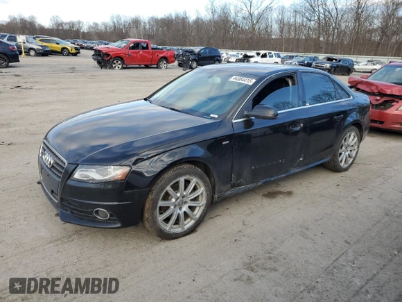 2012 Audi A4 2.0T Premium Plus with VIN WAUEFAFL6CN008443, listed as a Copart auction lot 44384415 with 153,566 mi miles and Salvage Title. Bid and sale history available at carsss.com. Image 1.