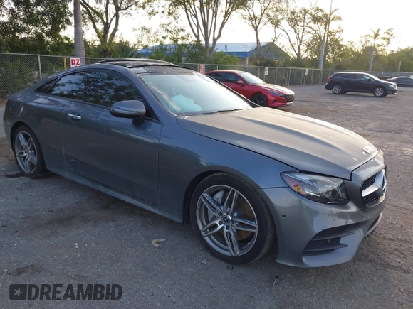 2018 Mercedes-Benz E 400 with VIN WDD1J6FB1JF021229, listed as a IAAI auction lot 42197884 with 72,011 mi miles and . Bid and sale history available at DreamBid. Image 1.
