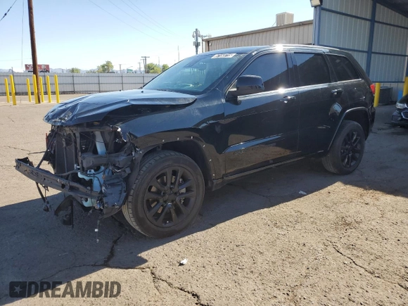 2021 Jeep Grand Cherokee Laredo X with VIN 1C4RJEAG0MC860983, listed as a Copart auction lot 57153715 with 59,697 mi miles and Clean title. Bid and sale history available at DreamBid. Image 1.