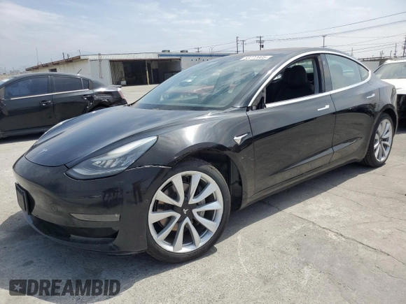 2018 Tesla Model 3 Long Range Battery with VIN 5YJ3E1EA6JF176429, listed as a Copart auction lot 53272005 with 46,243 mi miles and Salvage Title. Bid and sale history available at DreamBid. Image 1.