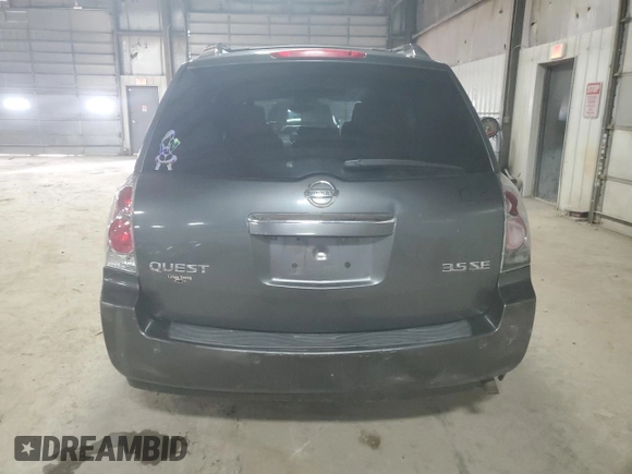 2007 Nissan Quest S with VIN 5N1BV28U07N132617, listed as a Copart auction lot 80720214 with 158,652 mi miles and Salvage Title. Bid and sale history available at carsss.com. Image 6.