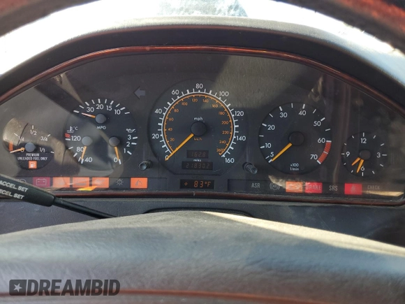 1994 Mercedes-Benz SL 5.0L with VIN WDBFA67E8RF096304, listed as a Copart auction lot 52982185 with 218,302 mi miles and Clean title. Bid and sale history available at DreamBid. Image 9.