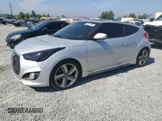 2013 Hyundai Veloster Turbo with VIN KMHTC6AE4DU158062, listed as a Copart auction lot 60075385 with 114,083 mi miles and Salvage title. Bid and sale history available at DreamBid. Image 1.