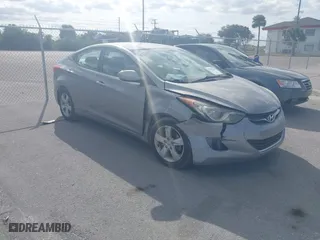 2013 Hyundai Elantra GLS PZEV with VIN KMHDH4AE9DU680860, listed as a IAAI auction lot 41068349 with 74,687 mi miles. Bid and sale history available at carsss.com. Image 1.