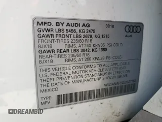 2018 Audi Q5 Premium with VIN WA1ANAFY2J2227182, listed as a Copart auction lot 60544075 with 33,851 mi miles and Salvage title. Bid and sale history available at DreamBid. Image 13.