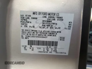 2005 Ford Escape XLT z VIN 1FMCU03105DA26437, wystawiony jako Copart lot #88803995 z przebiegiem 223 095 mil mil oraz Szkoda całkowita • Salvage title. Historia ofert i sprzedaży dostępna na DreamBid. Obrazek 13.