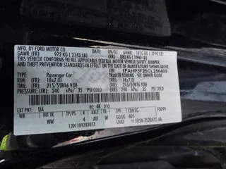 2012 Ford Focus SE with VIN 1FAHP3F25CL256409, listed as a IAAI auction lot 41886182 with 205,975 mi miles. Bid and sale history available at carsss.com. Image 9.