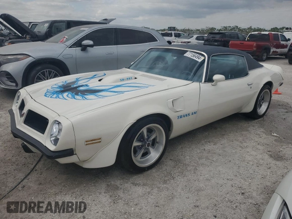 1974 Pontiac Firebird z VIN 2V87X4N121706, wystawiony jako Copart lot #77156494 z przebiegiem 2 359 mil mil oraz Nie do naprawy • Non repairable. Historia ofert i sprzedaży dostępna na DreamBid. Obrazek 1.