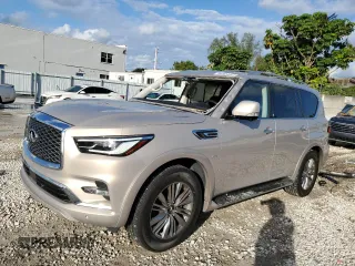 2019 Infiniti QX80 LUXE with VIN JN8AZ2ND7K9850485, listed as a Copart auction lot 76705404 with 32,121 mi miles and Salvage Title. Bid and sale history available at carsss.com. Image 1.