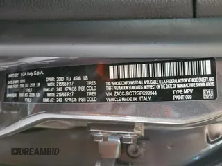 2016 Jeep Renegade Trailhawk with VIN ZACCJBCT2GPC99944, listed as a Copart auction lot 58159045 with Not provided miles and Salvage title. Bid and sale history available at DreamBid. Image 12.