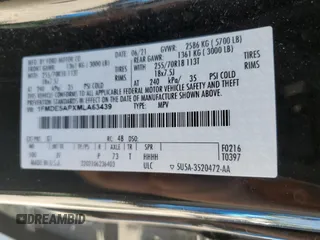 2021 Ford Bronco z VIN 1FMDE5APXMLA63439, wystawiony jako Copart lot #58100614 z przebiegiem 42 973 mil mil oraz Szkoda całkowita • Salvage title. Historia ofert i sprzedaży dostępna na DreamBid. Obrazek 13.