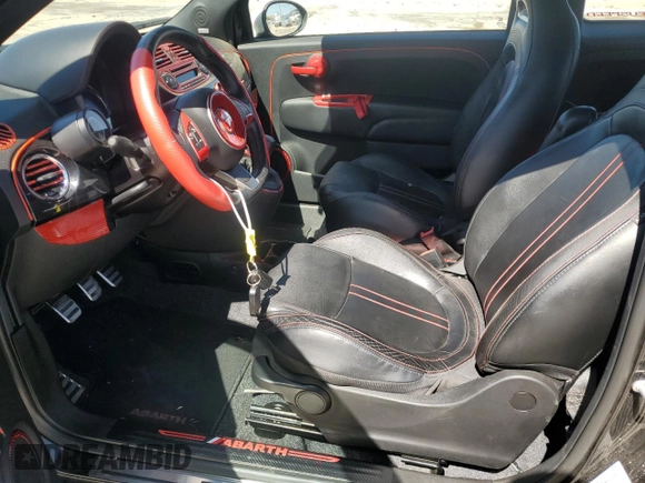 2012 FIAT 500 Abarth with VIN 3C3CFFFH6CT330426, listed as a Copart auction lot 57341965 with 40,702 mi miles and Salvage title. Bid and sale history available at DreamBid. Image 7.